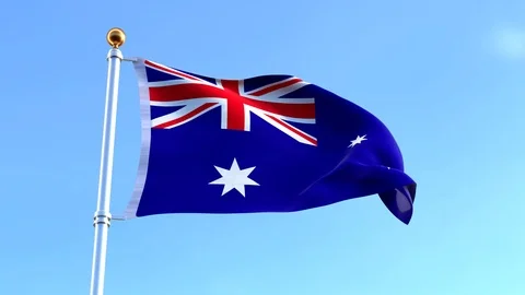 Waving Australian Flag 스톡 동영상 91511571
