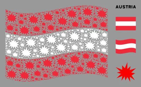 Waving Austria Flag Pattern of Bang Icons イラスト素材