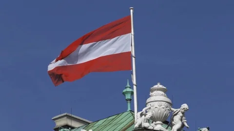 Waving Austrian flag Stock Footage 87647386