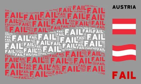 Waving Austrian Flag Mosaic of Fail Texts Illustrazione stock
