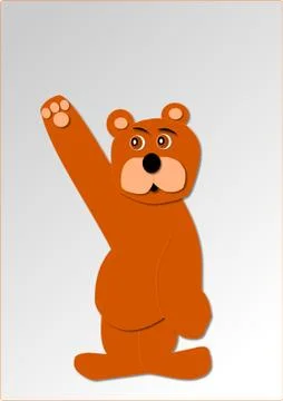 Waving bear Stock Illustration
