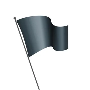 Waving the black flag on a white background Stock Illustration