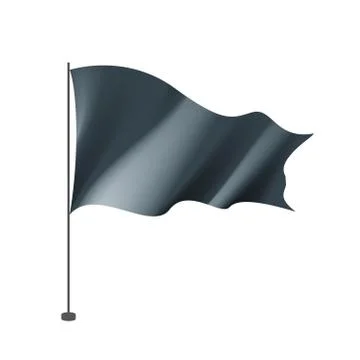 Waving the black flag on a white background Stock Illustration