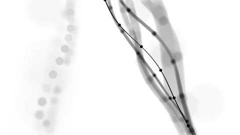 Waving Black strings and beads on white background. Stock Footage 153350270