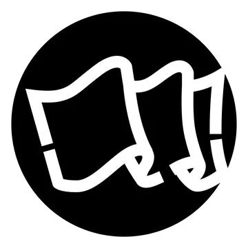 Waving blank flag icon in black circle Stock Illustration