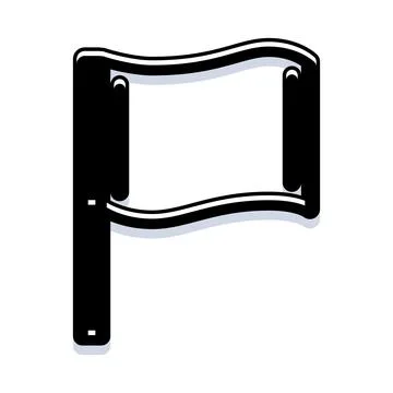 Waving blank flag icon for marking location Stock Illustration