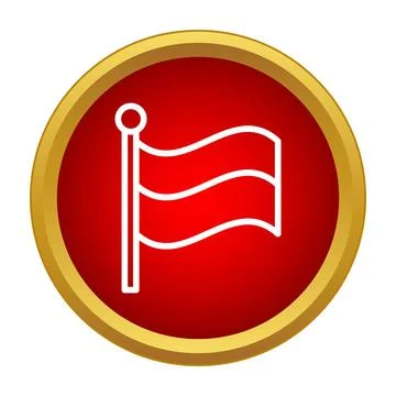 Waving blank flag icon in red circle Stock Illustration