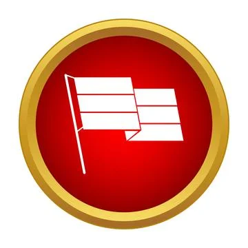Waving blank flag icon representing customizable banner Stock Illustration