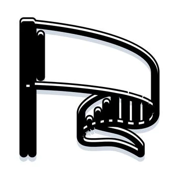 Waving blank flag on pole concept Illustrazione stock