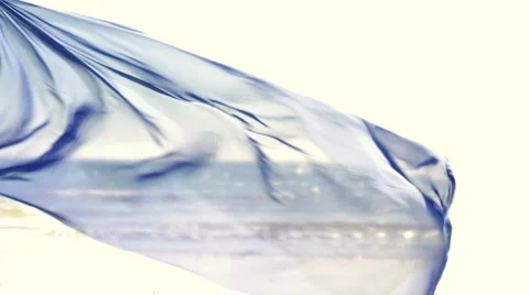 Waving blue sarong on the wind Stock Footage 1084499