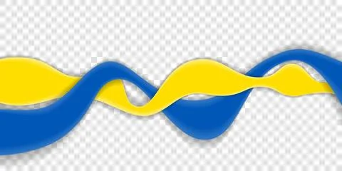 Waving blue yellow shape background in transparent design. blue yellow back.. Stock Illustration