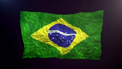 Waving Brazil  flag on dark background. Video stock 179956409