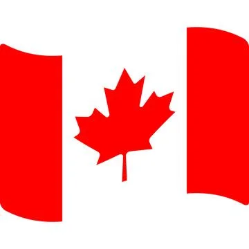 Waving Canada Flag Icon Isolated on Transparent Background Ilustração Stock