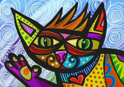 Waving Cat Stock-Illustration