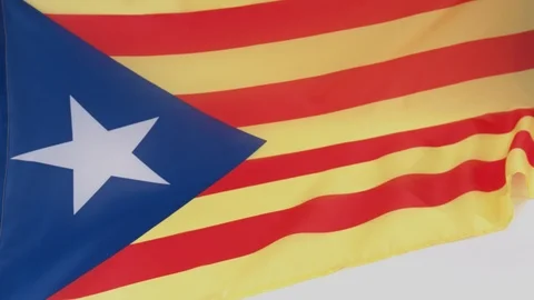 Waving Catalan flag 4k motion background conception Stock Footage 119682749