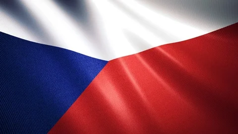 Waving Check Republic Flag Stock Footage 100177899