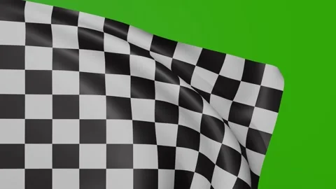 Waving checkered flag on green screen. Finish flag for racing events. Stock Footage 314579887