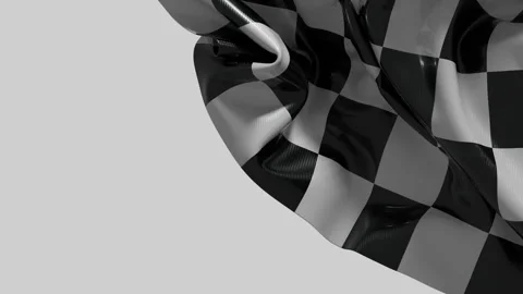 Waving checkered flag isolated white background racing finish line win 스톡 동영상 343431544