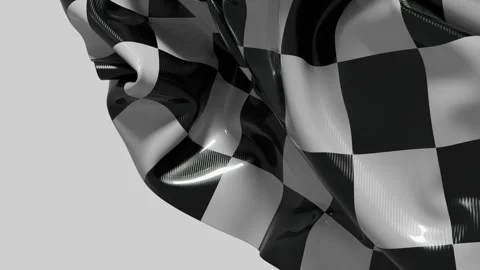Waving Checkered Flag Race Finish Line Carbon Texture Background 스톡 동영상 343428310