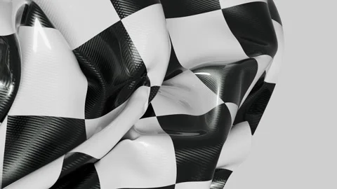 Waving checkered racing flag with carbon fiber texture background 스톡 동영상 343424959