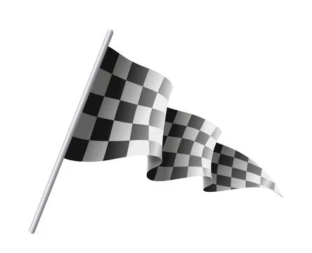 Waving checkered racing flag. Vector illustration Stock Illustration