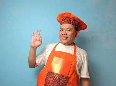 Waving Chef Looking Away Stock Photos
