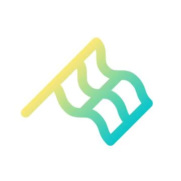 Waving chequered flag pixel perfect gradient linear ui icon Stock Illustration