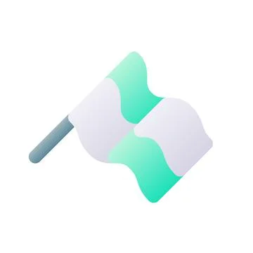 Waving chequered flag pixel perfect flat gradient two-color ui icon Illustrazione stock