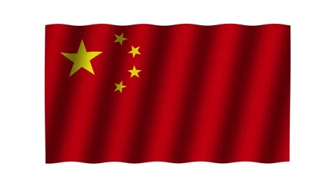 Waving  Chinese flag. Stock Footage 113634261