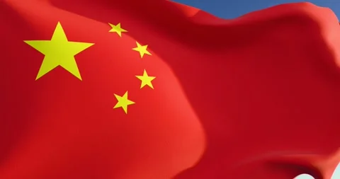Waving Chinese flag   Stock-Footage 300022970