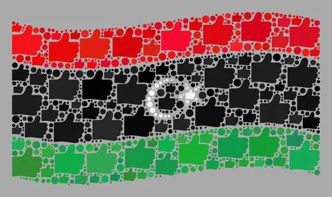 Waving Choice Libya Flag - Collage of Like Elements Illustrazione stock
