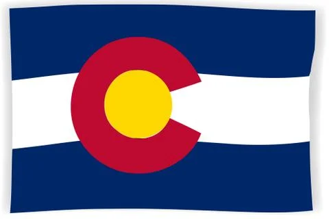 Waving Colorado State Flag Illustrazione stock