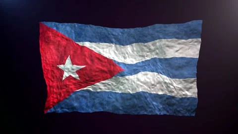 Waving Cuba  flag on dark background. Stock Footage 181954475