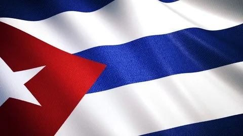Waving Cuba Flag Stock Footage 100083977