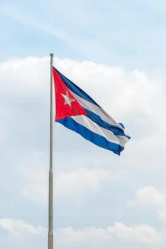 Waving Cuban flag Stock Photos