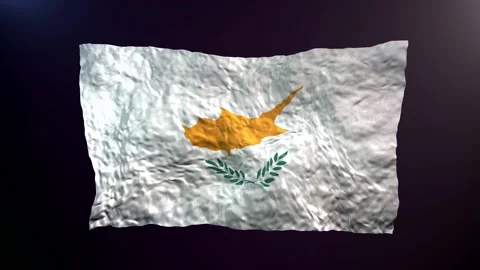 Waving Cyprus  flag on dark background. Stock Footage 180514338