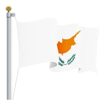 Waving Cyprus Flag Isolated On A White Background. Vector Illustration. Stock Illustration