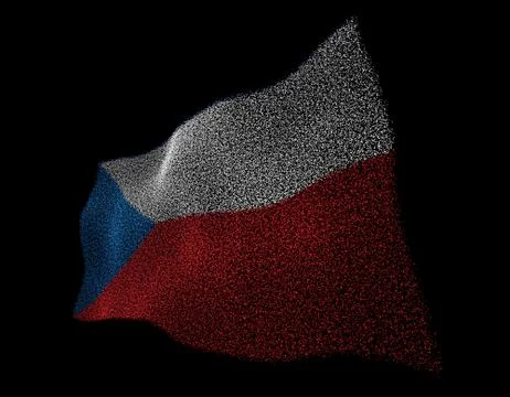 Waving Czech flag, particle technology flag Stock Illustration