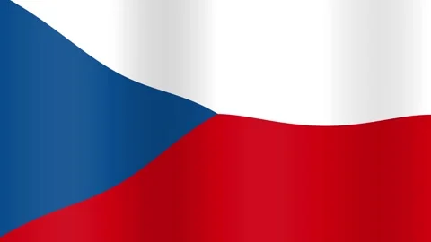 Waving Czech Republic Flag Background Loop with Multiple Grid Panels Stock Footage 342314904
