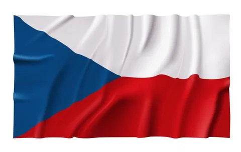 Waving Czechia Flag Stock Illustration