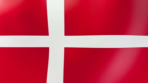 Waving Danish Flag Stock Footage 292528203
