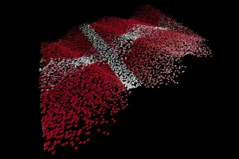 Waving Danish flag Stock Illustration
