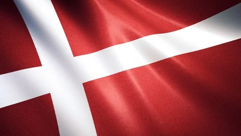 Waving Denmark Flag Stock Footage 100212862