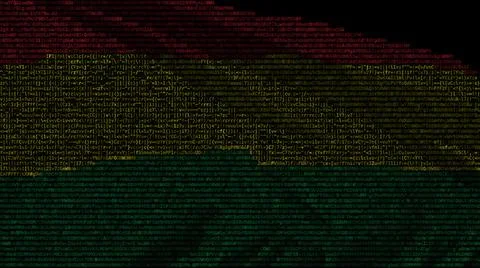 Waving digital flag of Bolivia on computer screen, 3d rendering イラスト素材