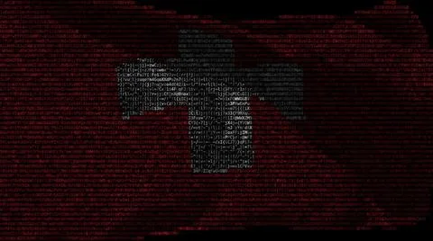 Waving digital flag of Switzerland on computer screen, 3d rendering Stock Illustration