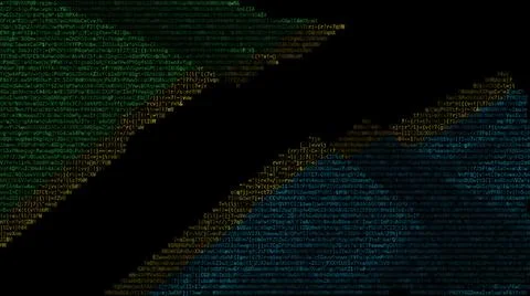 Waving digital flag of Tanzania on computer screen, 3d rendering 스톡 일러스트