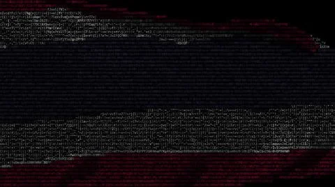 Waving digital flag of Thailand on computer screen, 3d rendering Stock Illustration