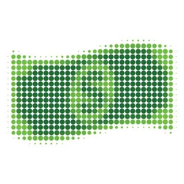 Waving Dollar Banknote Halftone Dotted Icon 스톡 일러스트