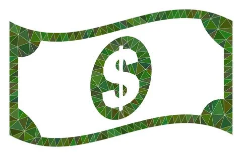 Waving Dollar Banknote Triangle Mocaic Icon Illustrazione stock