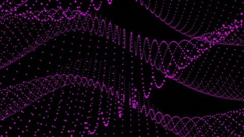 Waving dotted surface with multiple versions. Purple Futuristic HD Animation Stock Footage 145680960